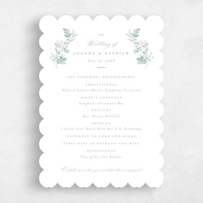 Blue Scalloped Wedding Program - Reed