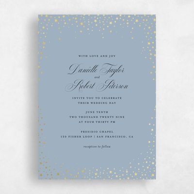 Powder Blue Wedding Invitation - Emery Classic Foil