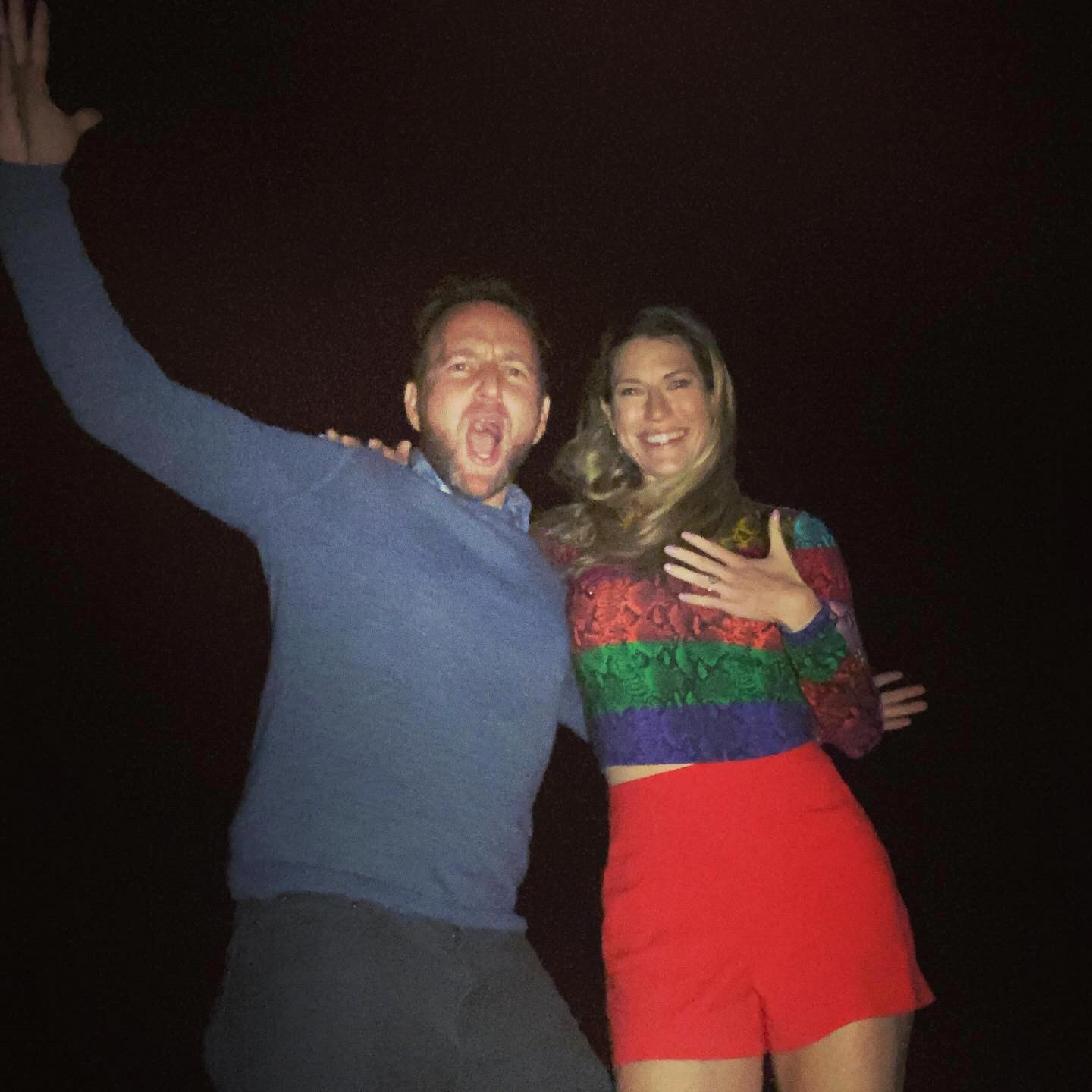 When Steph said 'Yes!!' after Matt's proposal on Pass-A-Grille Beach on Valentines Day 2020