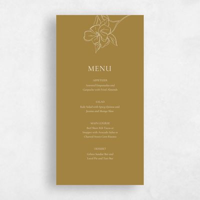 Gold, Yellow Wedding Menu - Ahlers