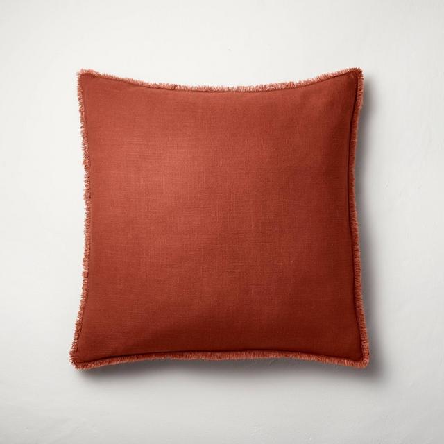 Euro Heavyweight Linen Blend Throw Pillow Dark Clay - Casaluna™