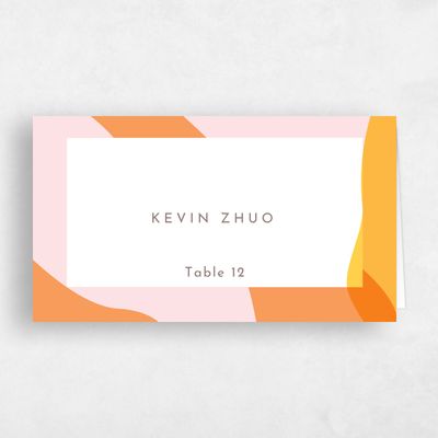 Flamingo, Pink Wedding Place Card - Everly