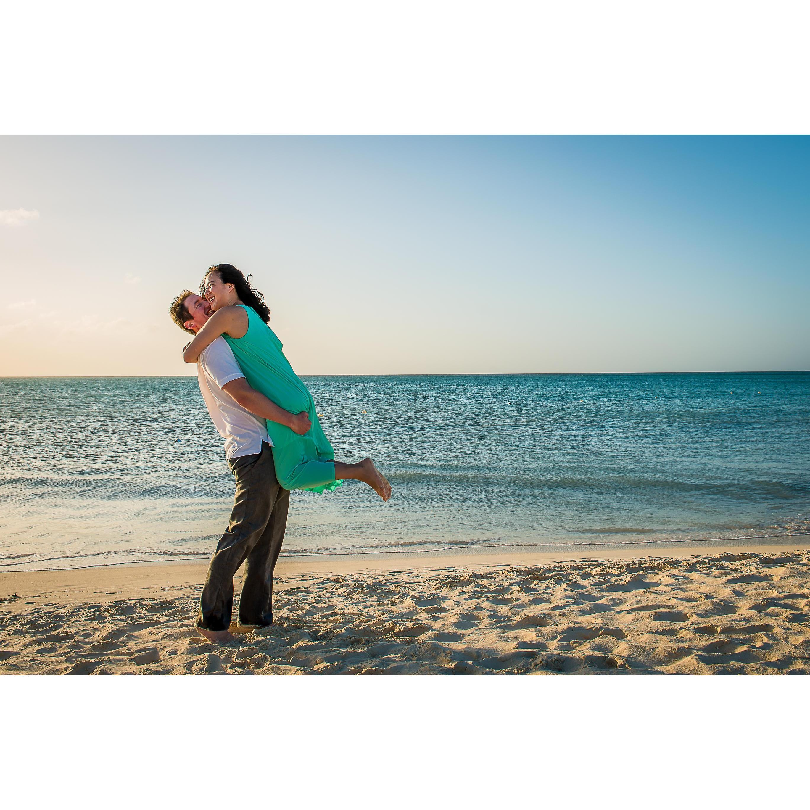The day after getting engaged. (Aruba 2015)
