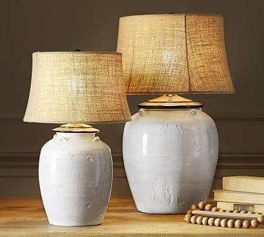 Courtney Ceramic Table Lamp Base - Ivory