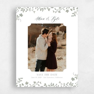 Pale Sage, Green Wedding Save the Date - Ysabeau Photo