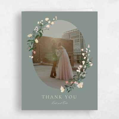 Deep Sage, Green Wedding Thank You - Melody Photo