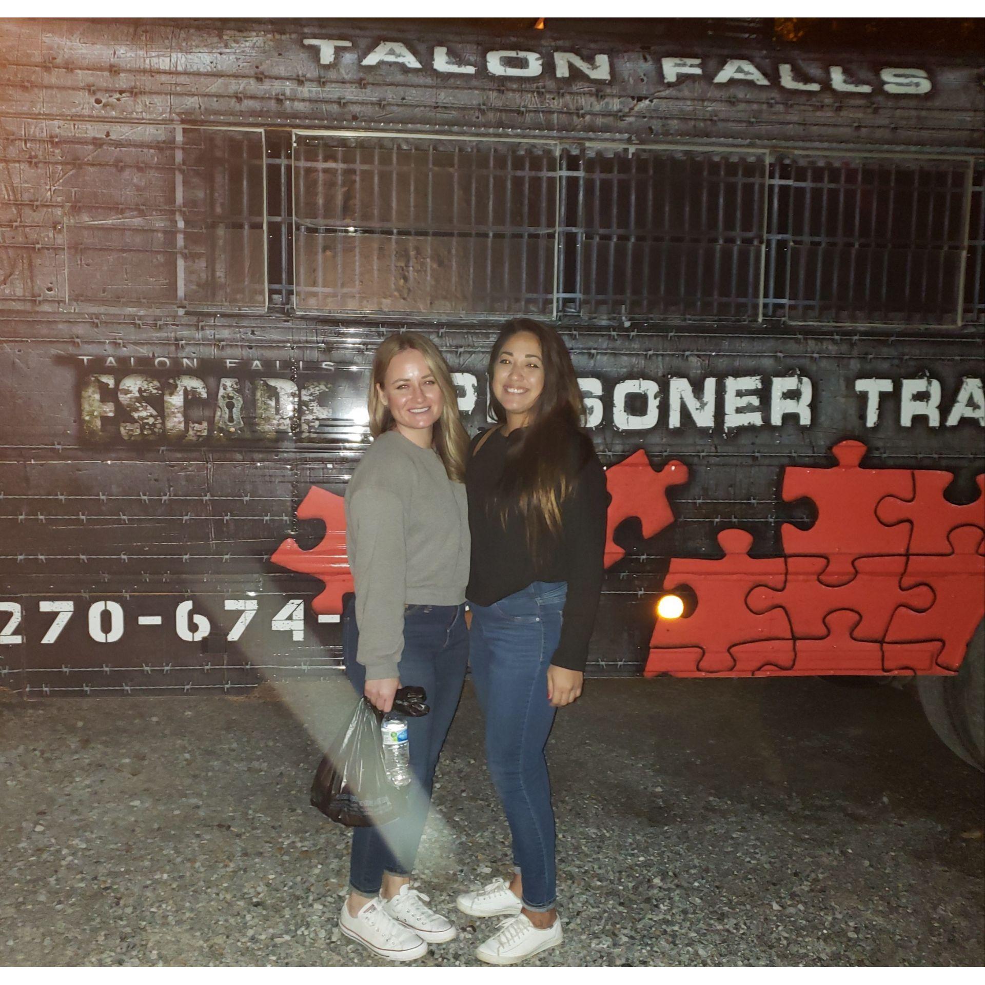 Our first official date was October 14th, 2021 - we went to a haunted maze. Britt almost pooped her pants.