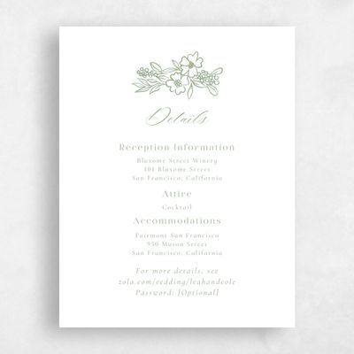 Sage, Green Wedding Enclosure - Mira Letterpress