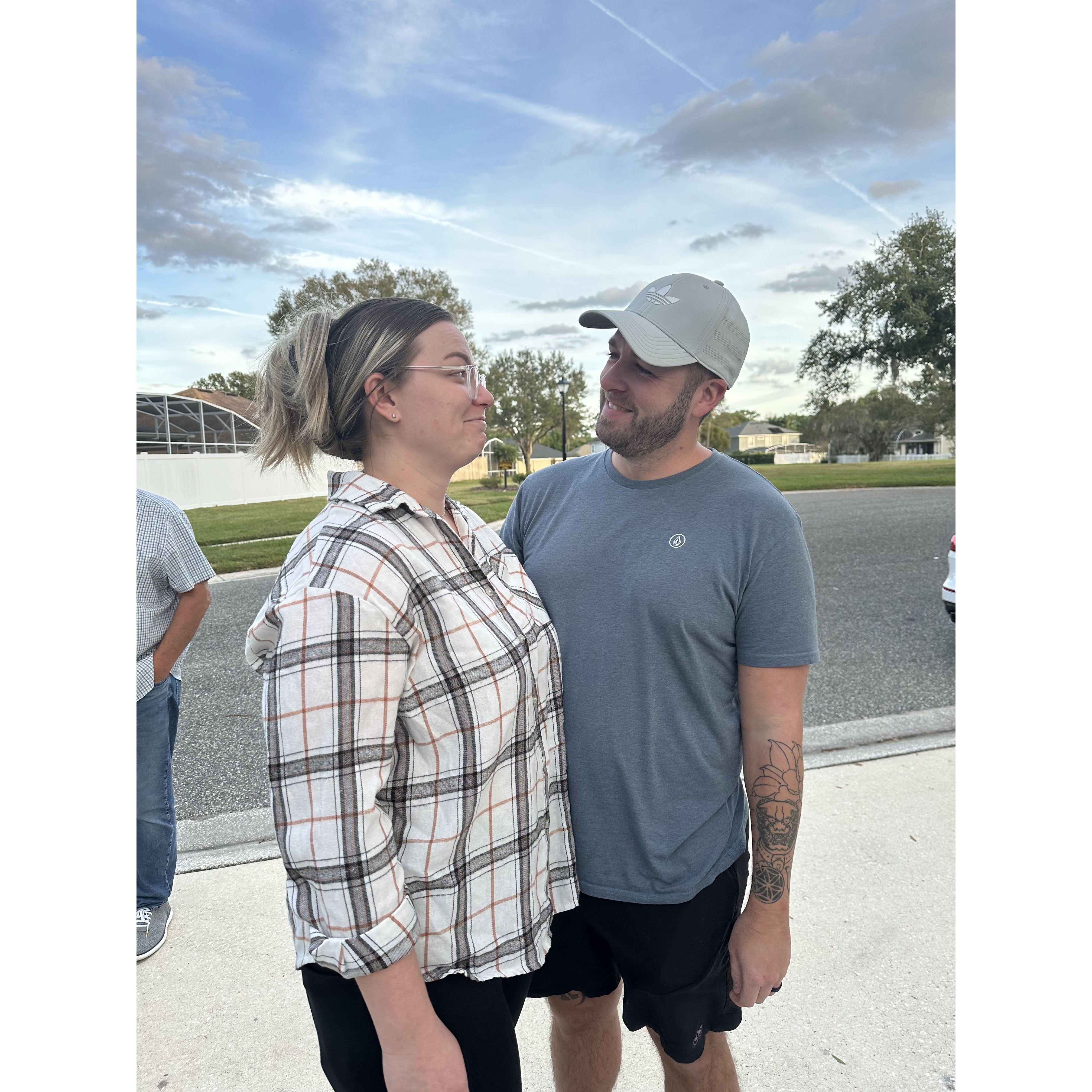 This photo was taken right after we toured our dream house!