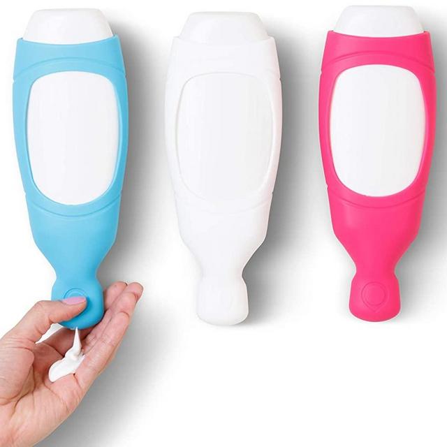 Squeezi 2 Unit Pack (Sky Blue) Wall Mounted Shower Dispenser and Organizer For Shampoo and Soap Bottles, Silicone Chamber