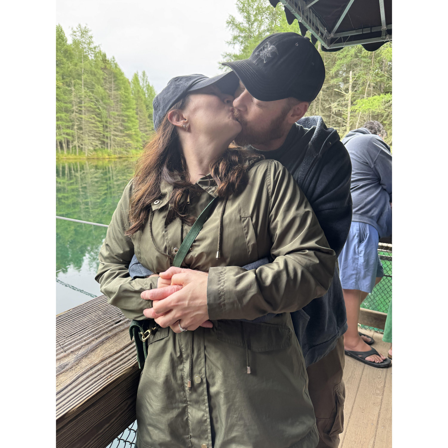 Engaged on the Kitch-iti-kipi barge in Michigan’s Upper Peninsula