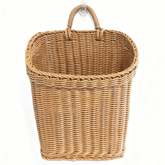 Aodse Elegant Boho Farmhouse Hanging Basket for Wall Hanging Wicker Wall Baskets for Storage, Decor, Space-Saving Rattan Door Basket for Kitchen, Bathroom, Bedroom, Living Room Organization