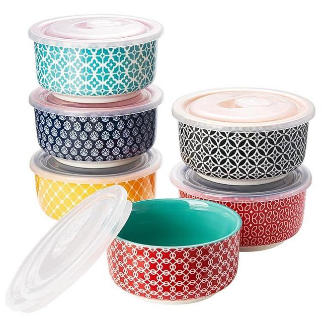 DOWAN Ramekins with Lids 4 oz Oven Safe for Creme Brulee Souffle, Ceramic Custard Cups for Baking, Mini Bowls for Pudding Dip Ice Cream, Set of 6, Vibrant Colors