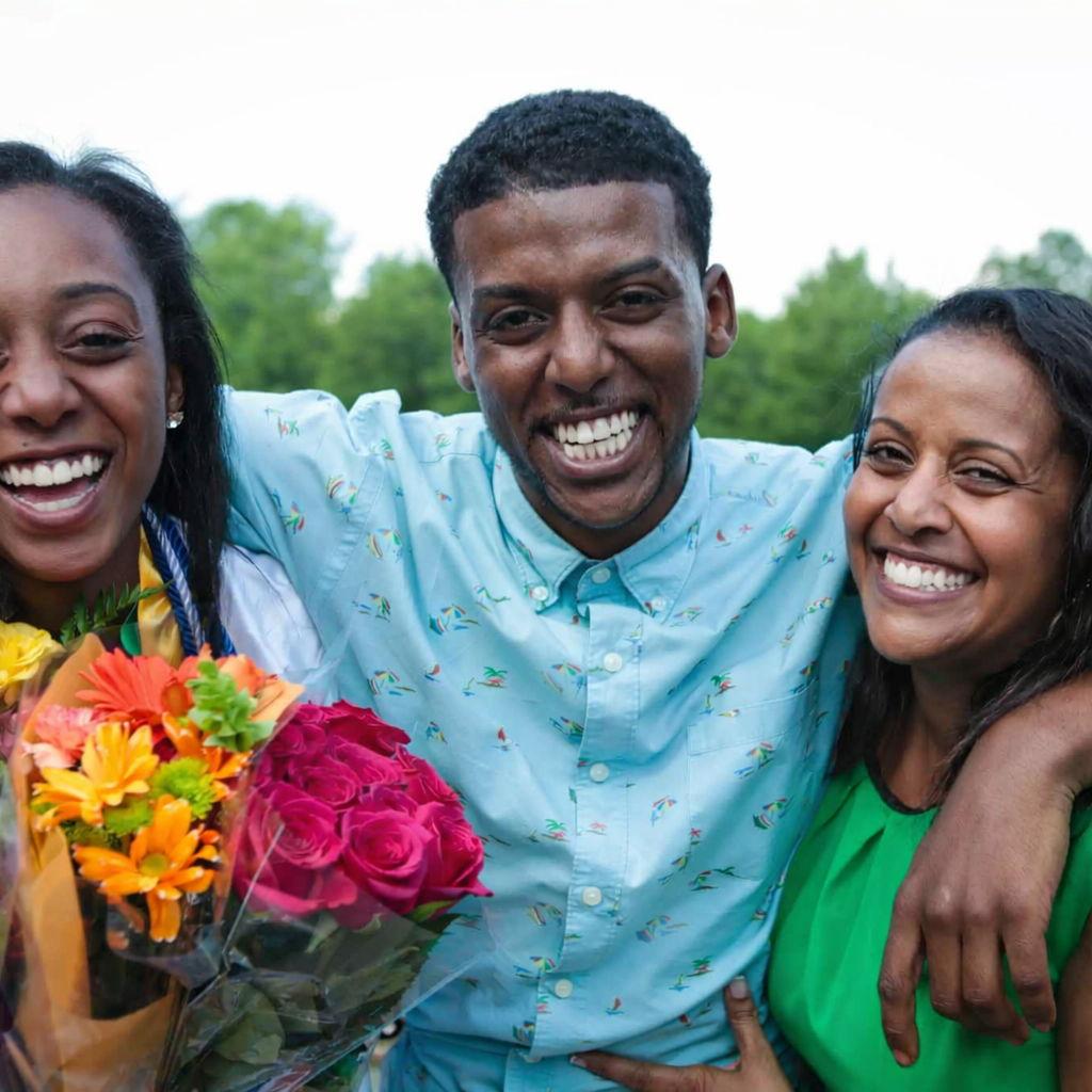 AJ with her son and daughter