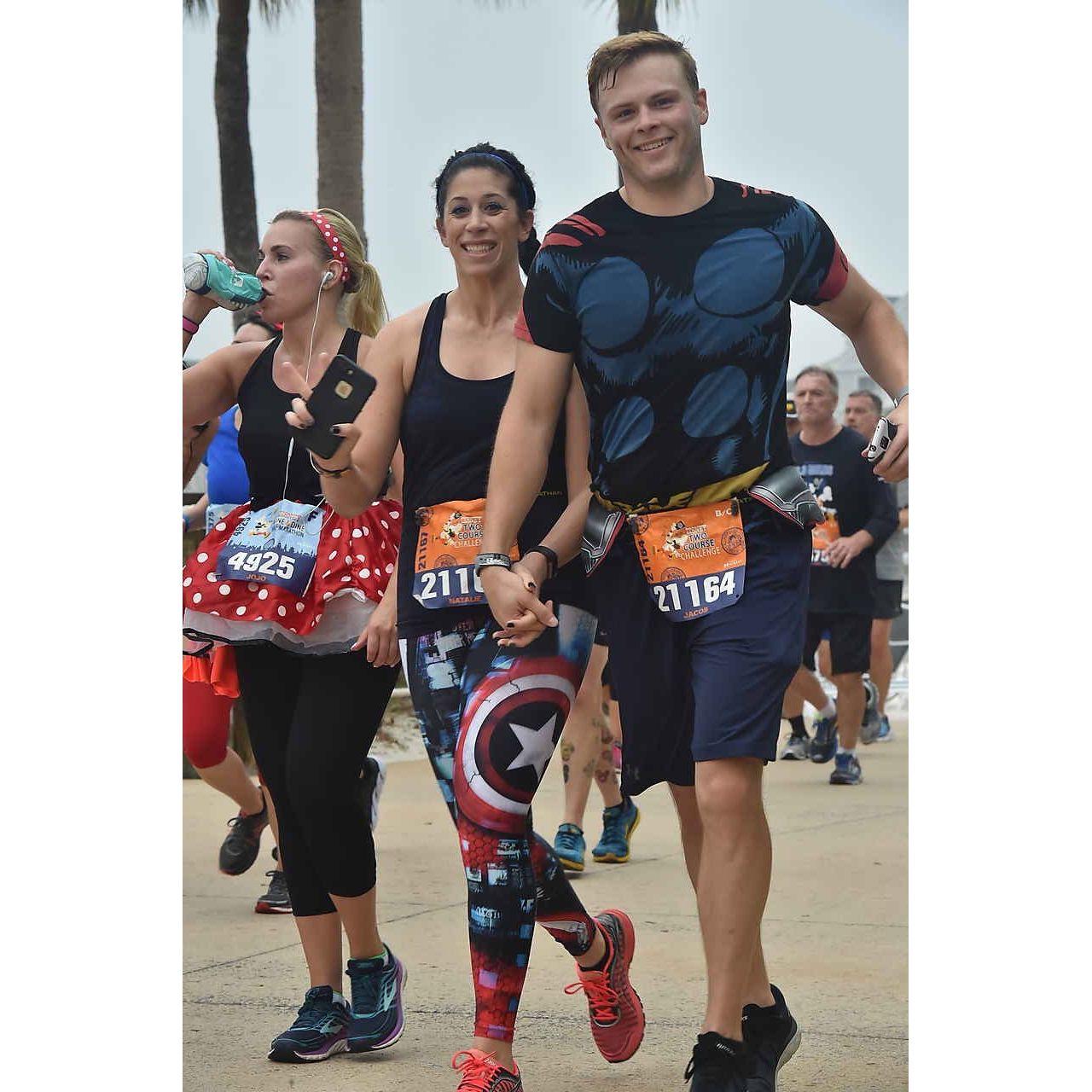Ran the two course challenge together in Florida - 2017.