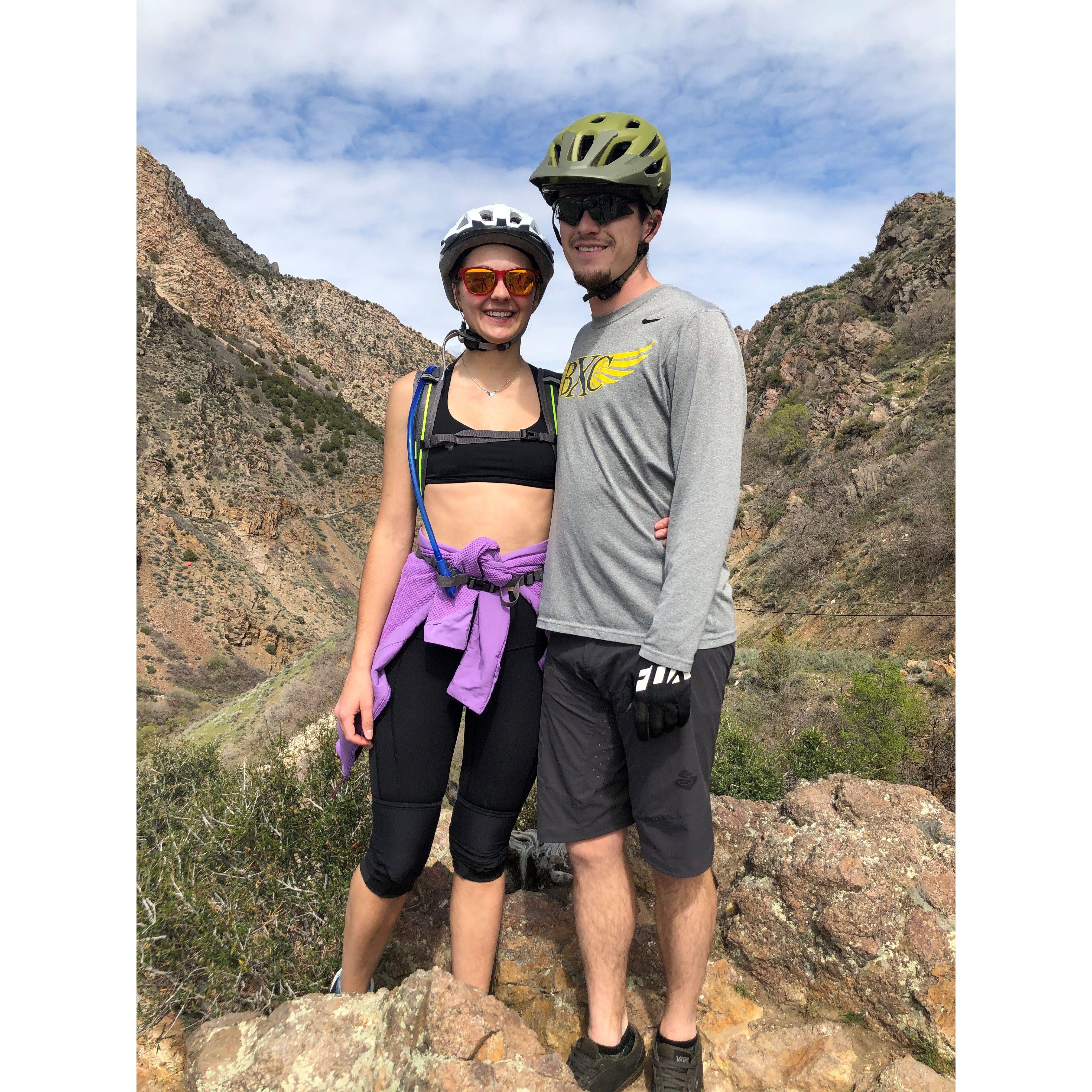 Josh taught Sam that mountain biking is life!