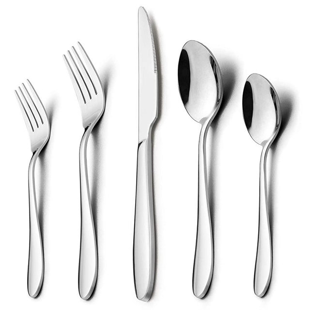 Silverware Set, HaWare 10-Piece Flatware Set, Stainless Steel Cutlery Set for Couples/Singles/Students, Service for 2, Mirror Polished, Dishwasher Safe