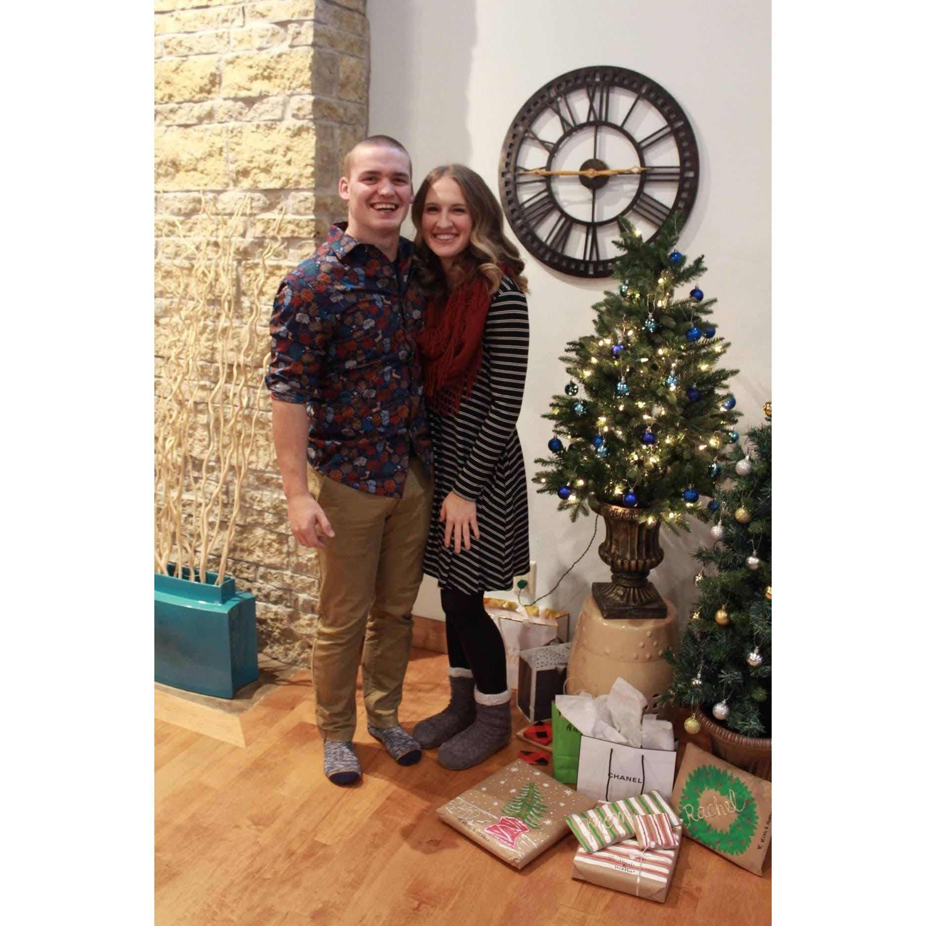 Celebrating Christmas at Thanksgiving before Heather headed back to Algeria