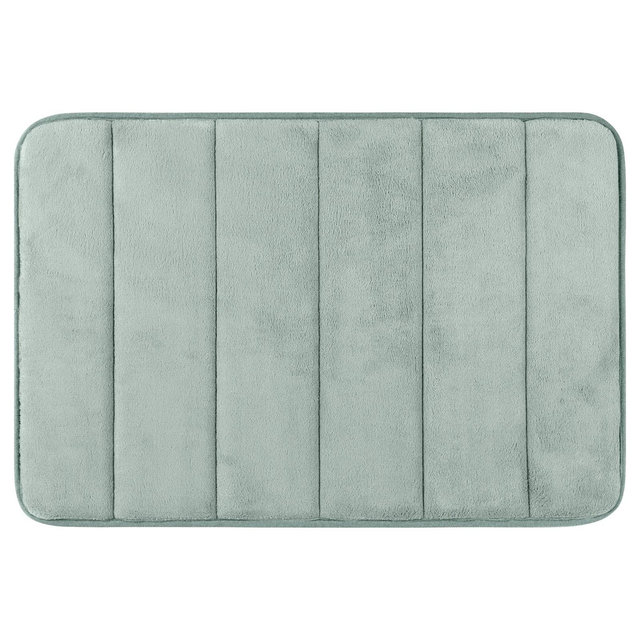 Unique Bargains Non Slip Absorbent Thick Soft Quick Dry Bathroom Bath Rugs Grey 20" x 32"