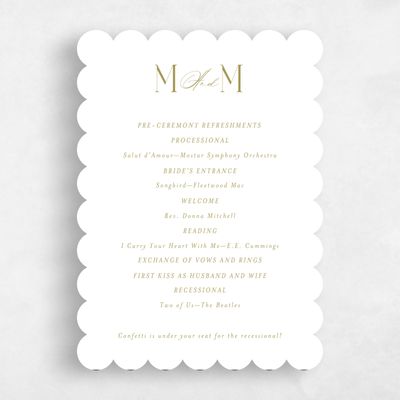 Green Scalloped Wedding Program - Portsmouth