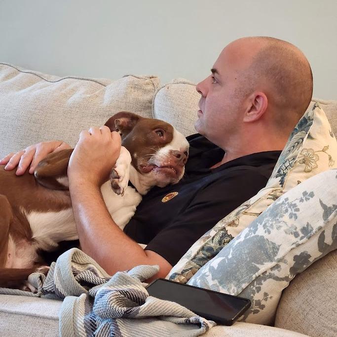 The way she looks at him. 
The way he let's her lay on him.