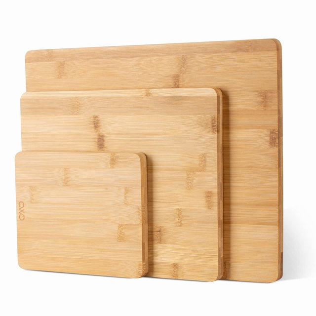 COOK WITH COLOR Bamboo Cutting Boards - Set of 3 Kitchen Cutting Board in 3 Sizes- Strong Heavy Duty Bamboo Chopping Boards for Kitchen- Rectangular