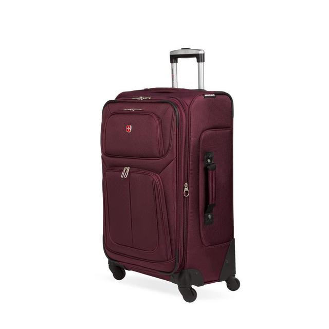 SwissGear Sion Softside Expandable Luggage, Merlot, Checked-Medium 25-Inch