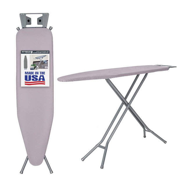 Seymour Home Products 4 Leg Mesh Top Ironing Board with Iron Rest Light Gray