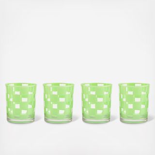 Check Acrylic Tumbler, Set of 4