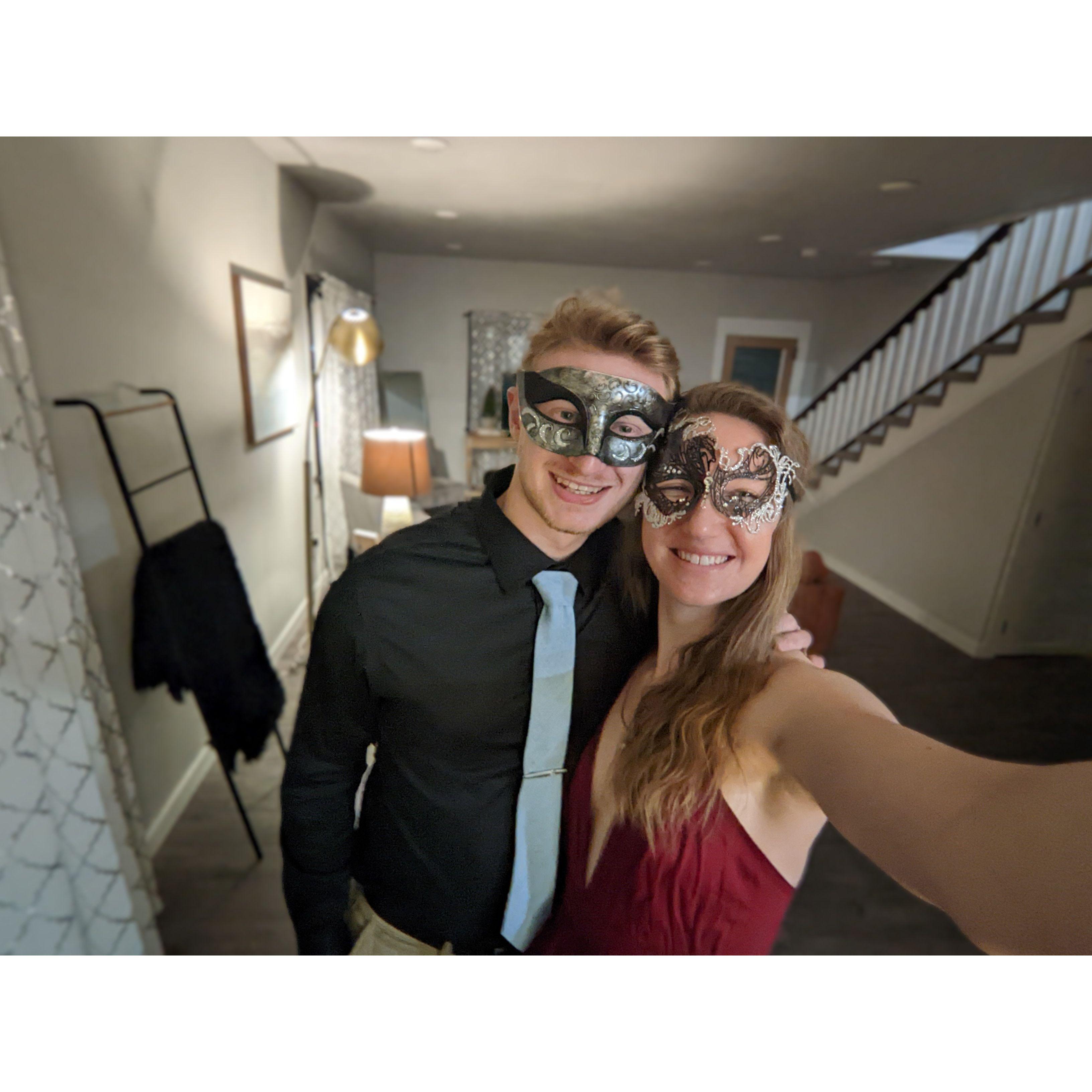 Katie and Noah had only been together a couple of weeks when Noah asked if he could bring her as a plus one to a masquerade party a month away. That's how Katie first new Noah was serious about her.