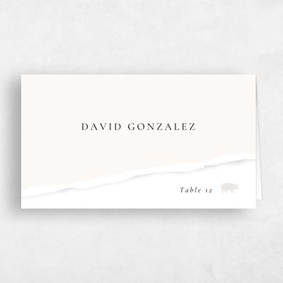Beige Wedding Place Card - Jayden Pork