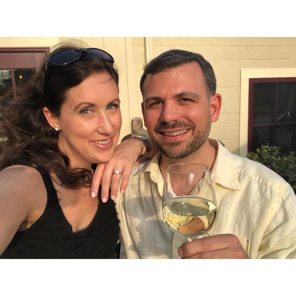 Celebrating on the day we got engaged! May 4, 2018
