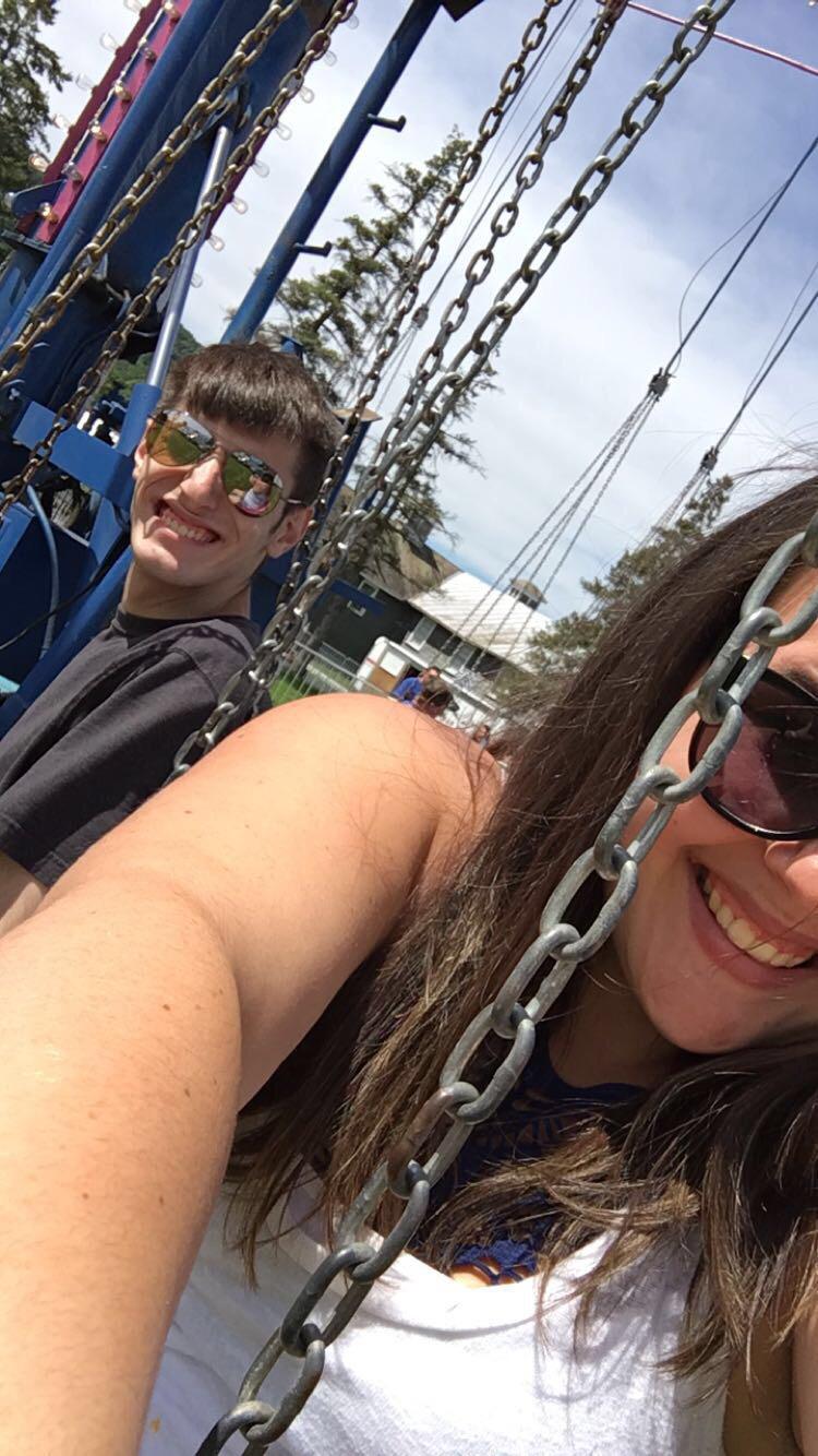 Always finding ourselves at amusement park and fair rides! Summer 2015 or 2016