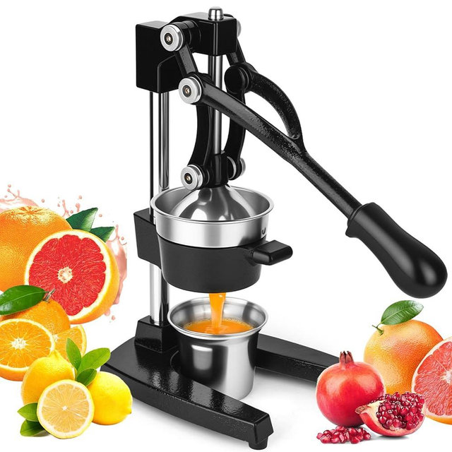 YDXHXH Manual Cast Iron Juicer with Stainless Steel Cone -Heavy-Duty Lemon Squeezer for Maximum Juice Yield & Effortless Cleaning Dishwasher Safe Ideal for Home Kitchens, Restaurants & Lemonade Stands