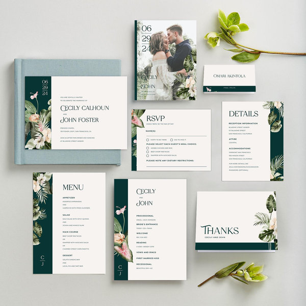 Katmai | Dark Emerald | Zola Wedding Enclosure Cards
