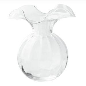 Vietri Hibiscus Glass Clear Medium Fluted Vase