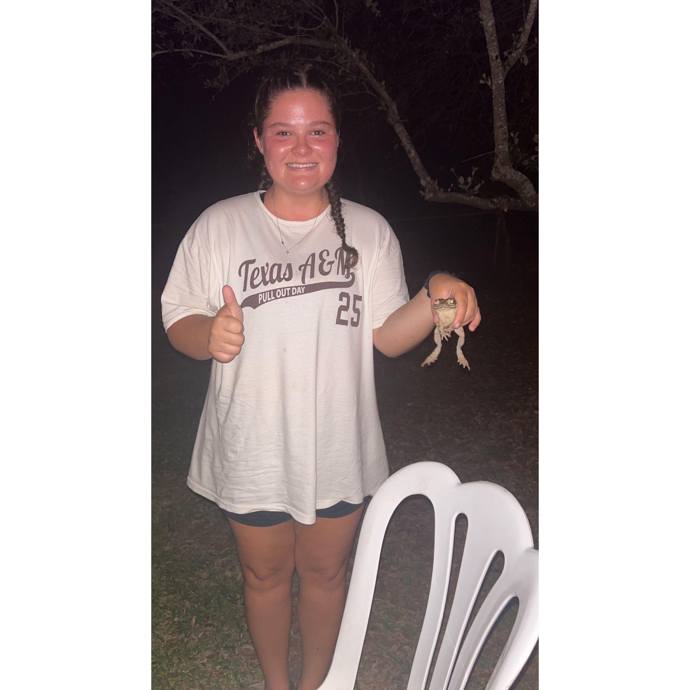 July 19th, 2023. Julia and the most polite toad ever.