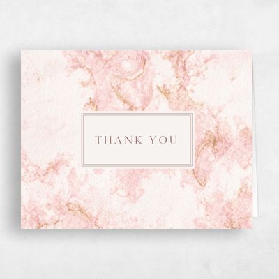 Pink Wedding Thank You - Carrara Landscape