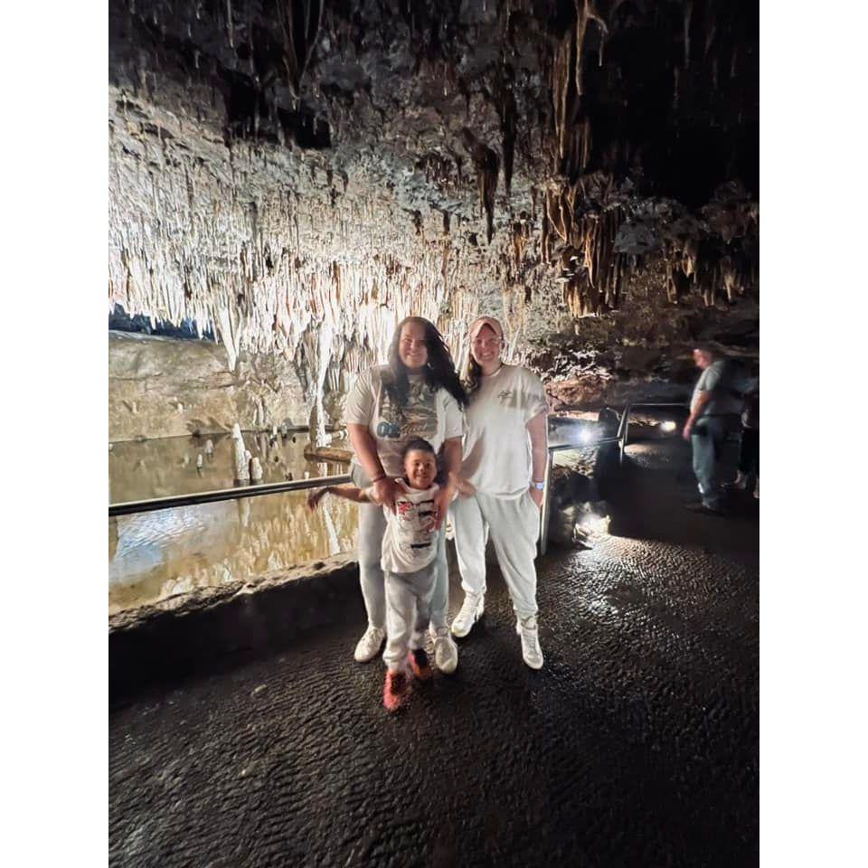 Amber, Caroline and Andre first big family outing! They went to Meramec Caverns in Stanton, MO. While there they explored the cave, went on a boat ride, swimming, and camped out for the night.