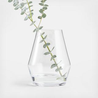Laurel Angled Clear Glass Vase