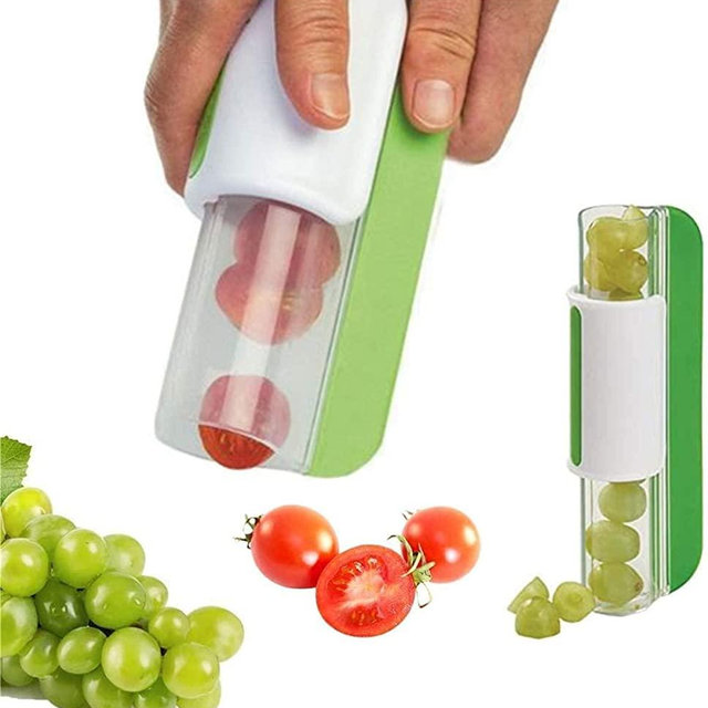 DIY Cherry Tomato Slicer grapes slicer Fruit Cutter for kids Grape Half Cutting Kitchen Accessories Cake Decoration, color random