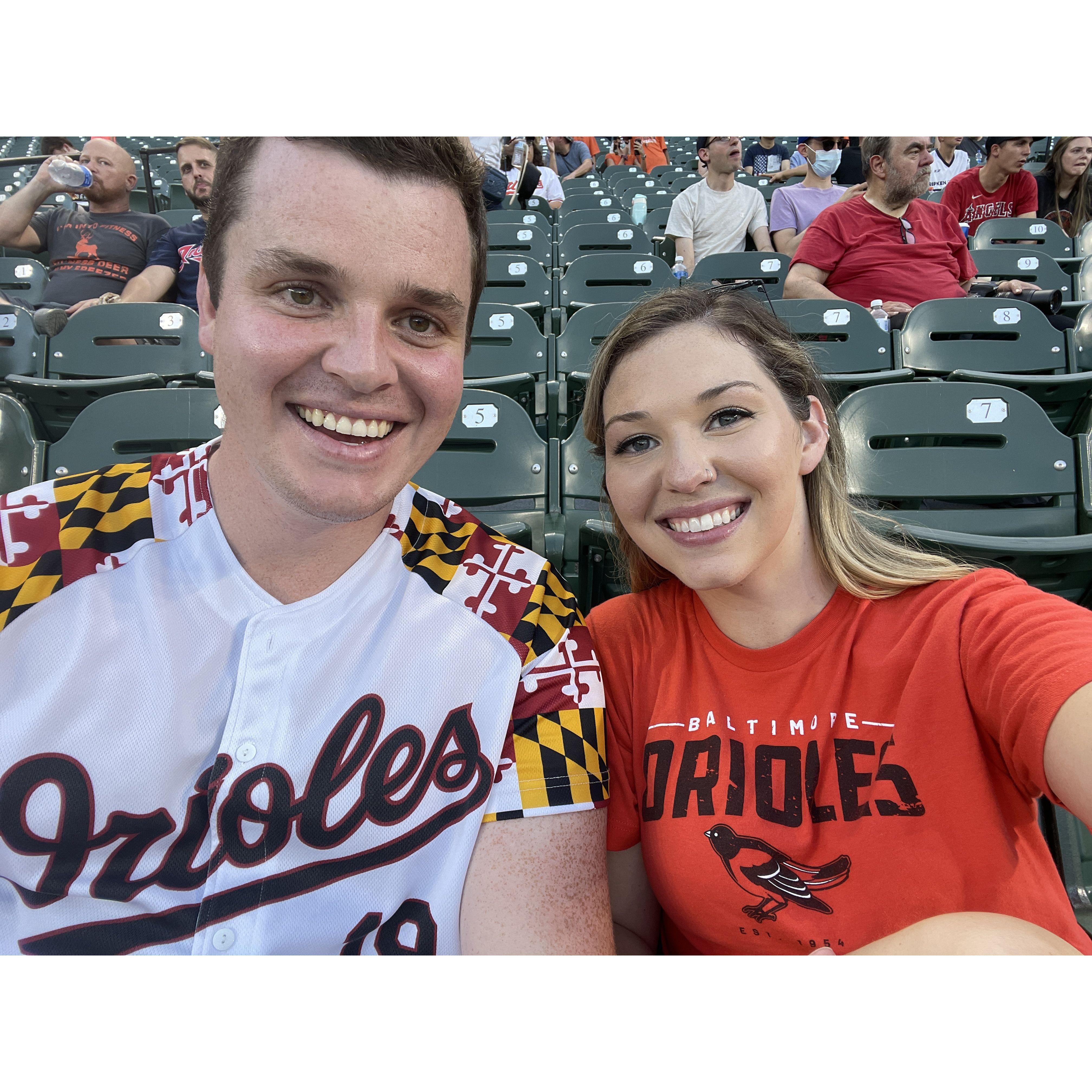 Our first picture at the Orioles game.
