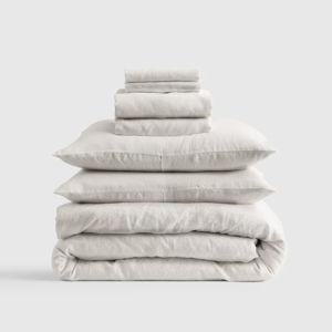 European Linen Deluxe Bedding Bundle in Sand