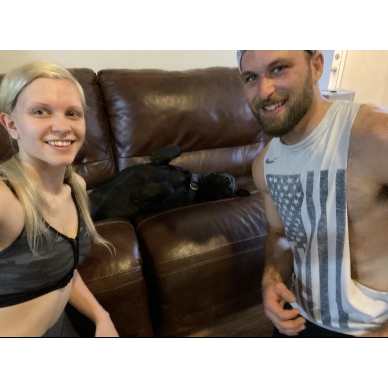 Our dogs sleep while we work out! No fair!
November 29th, 2020