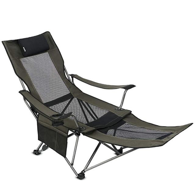 OUTDOOR LIVING SUNTIME Camping Folding Portable Mesh Chair with Removabel Footrest