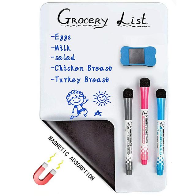 12 x 8 inches Magnetic Dry Erase Whiteboard Sheet ,Home Kitchen Fridge Shopping List and Office Notice Board (12” X 8”)