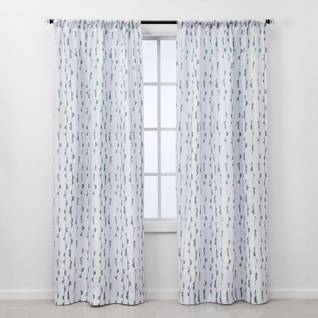 Set of 2 84"x40" Light Filtering Window Curtain Panels Blue/White - Project 62™