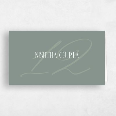 Deep Sage, Green Wedding Place Card - Ferrara