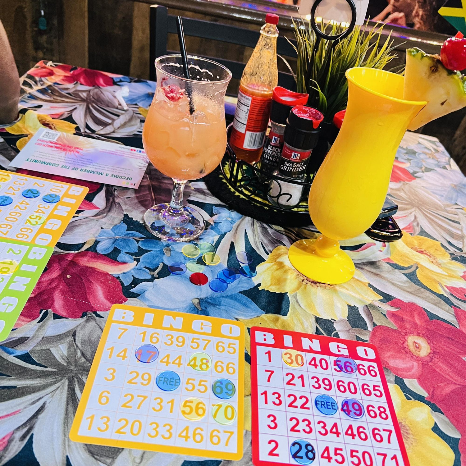 Bingo night at Caribbean restaurant