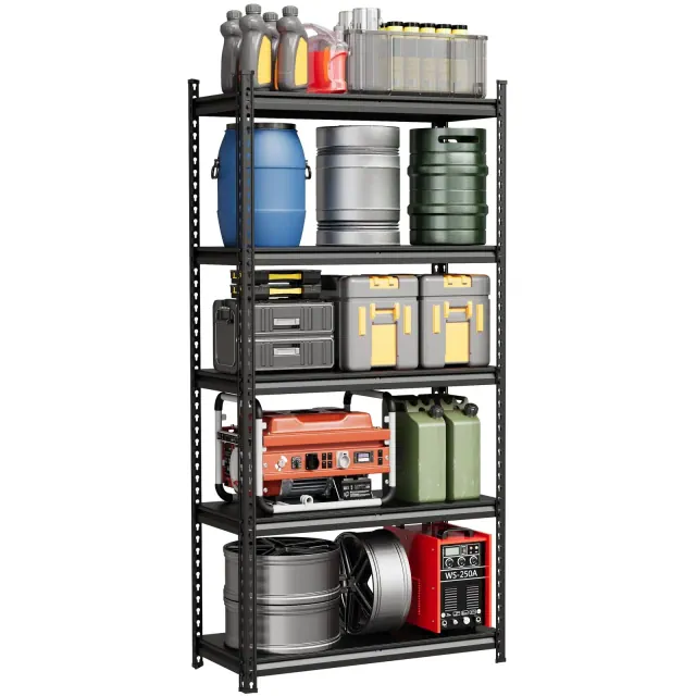 5-Tier Garage Shelving Unit,Adjustable Steel Utility Storage Rack with Metal Shelves,3850 Lbs Total Capacity, for Garage, Warehouse,36"Wx16"Dx72"H